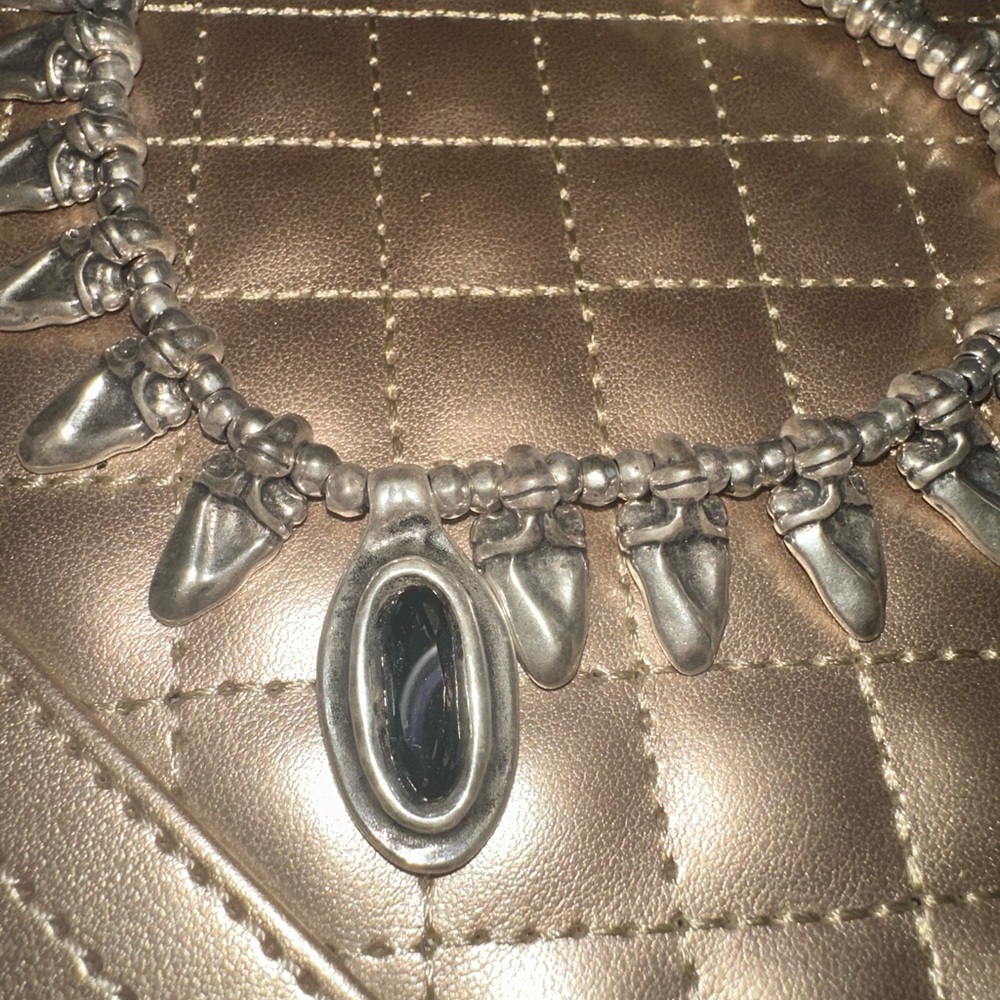 UNO de 50 Silver and Black Statement Necklace
